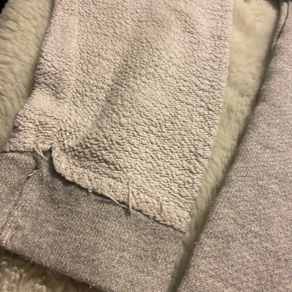 ROXY light grey raw hem pullover pink drawstring hoodie Large - Picture 5 of 9